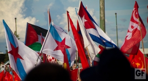 Bandeiras da Galiza na festa do Avante!, do Partido Comunista Português.