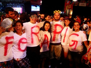 Protesto contra o PIG (Partido da Imprensa Golpista), apelido dado por setores progressistas ao oligopólio da mídia no Brasil