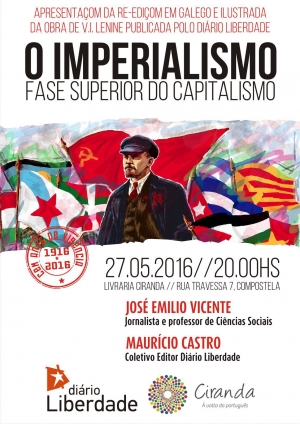 Apresentação de &#039;Imperialismo, fase superior do capitalismo&#039; esta sexta-feira em Compostela