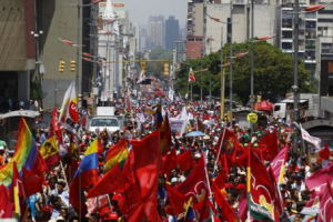 Manifestação da juventude nesta quarta em Caracas