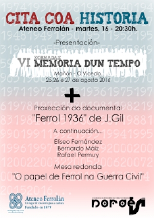 Cita com a História no Ateneu Ferrolano, terça-feira