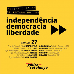 Convocadas para hoje 11 concentraçons na Galiza em apoio à independência catalá