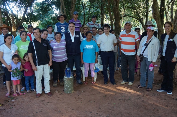 Camponeses de Curuguaty, que tiveram companheiros assassinados em 2012.