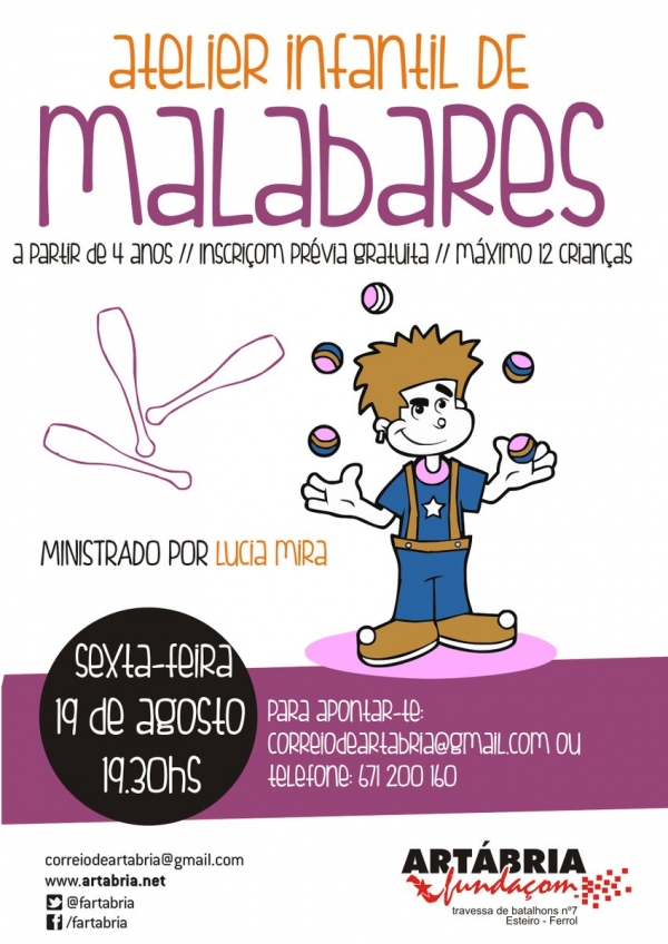 Atelier de jogos malabares para crianças na Fundaçom Artábria