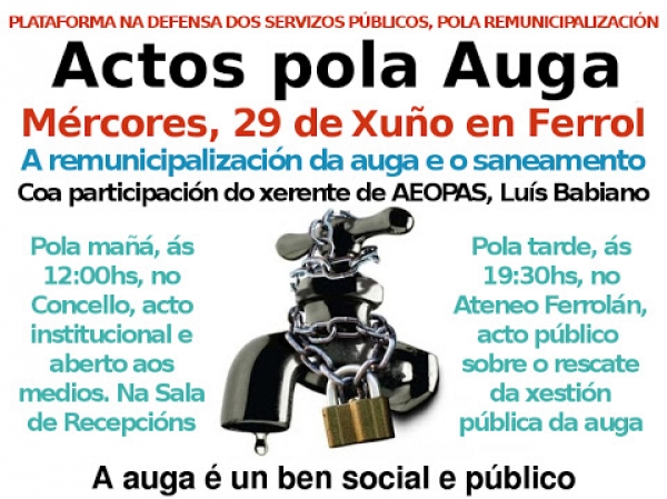 Ferrol: atos pola água exigem remunicipalizaçom