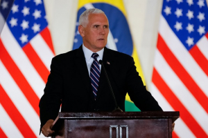 Mike Pence em visita ao Brasil, nesta terça (26)