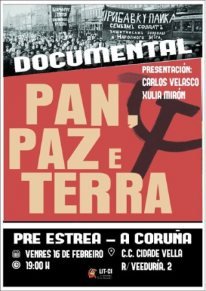 Apresentam na Corunha documentário &#039;Paz, pan e terra&#039;