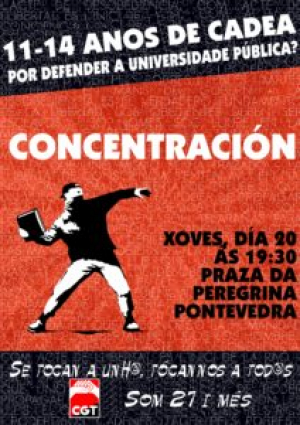 CGT de Ponte Vedra solidariza-se com ativistas polo ensino público ameaçados com cadeia nos Países Cataláns