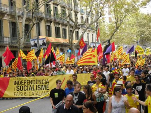 Dia Nacional da Catalunha em 2011, manifestação do bloco anti-capitalista