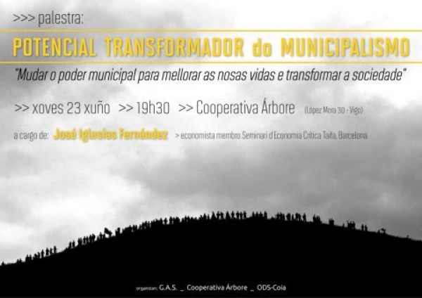 Palestra de José Iglesias em Vigo: &quot;Potencial transformador do municipalismo&quot;