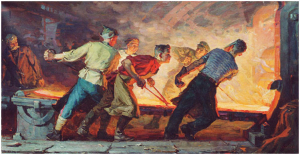 Jovens operários siderúrgicos. Ivan Bevzenko, 1961.