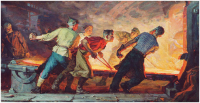 Jovens operários siderúrgicos. Ivan Bevzenko, 1961.